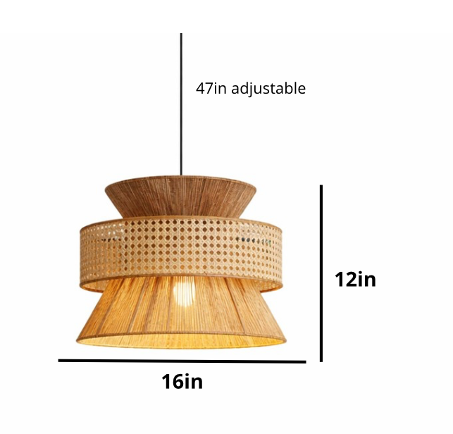 Natural Woven Rattan Sculptural Pendant Lamp – Noah