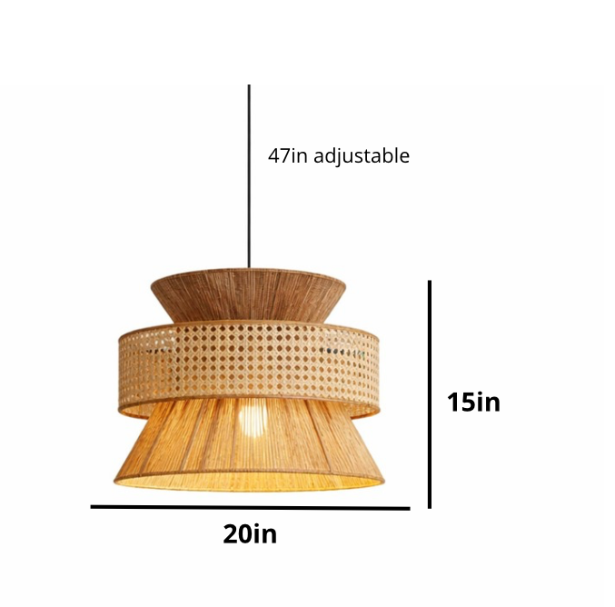 Natural Woven Rattan Sculptural Pendant Lamp – Noah