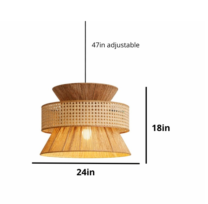 Natural Woven Rattan Sculptural Pendant Lamp – Noah