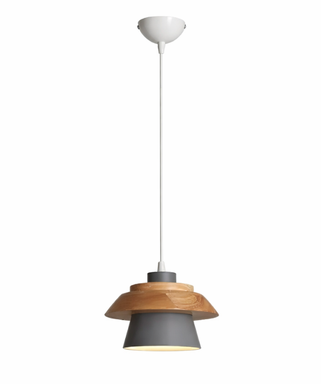 Otis Scandinavian Wood and Metal Pendant Light