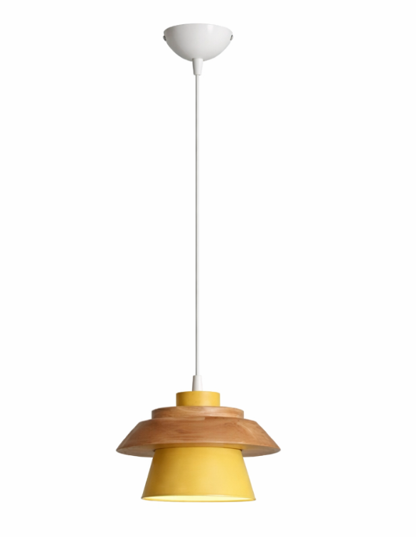 Modern Scandinavian Wooden & Metal Pendant Light - Otis