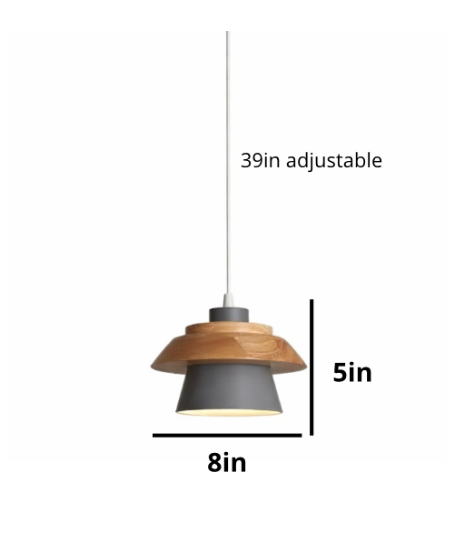 Otis Scandinavian Wood and Metal Pendant Light