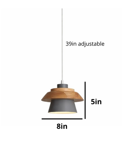 Otis Scandinavian Wood and Metal Pendant Light