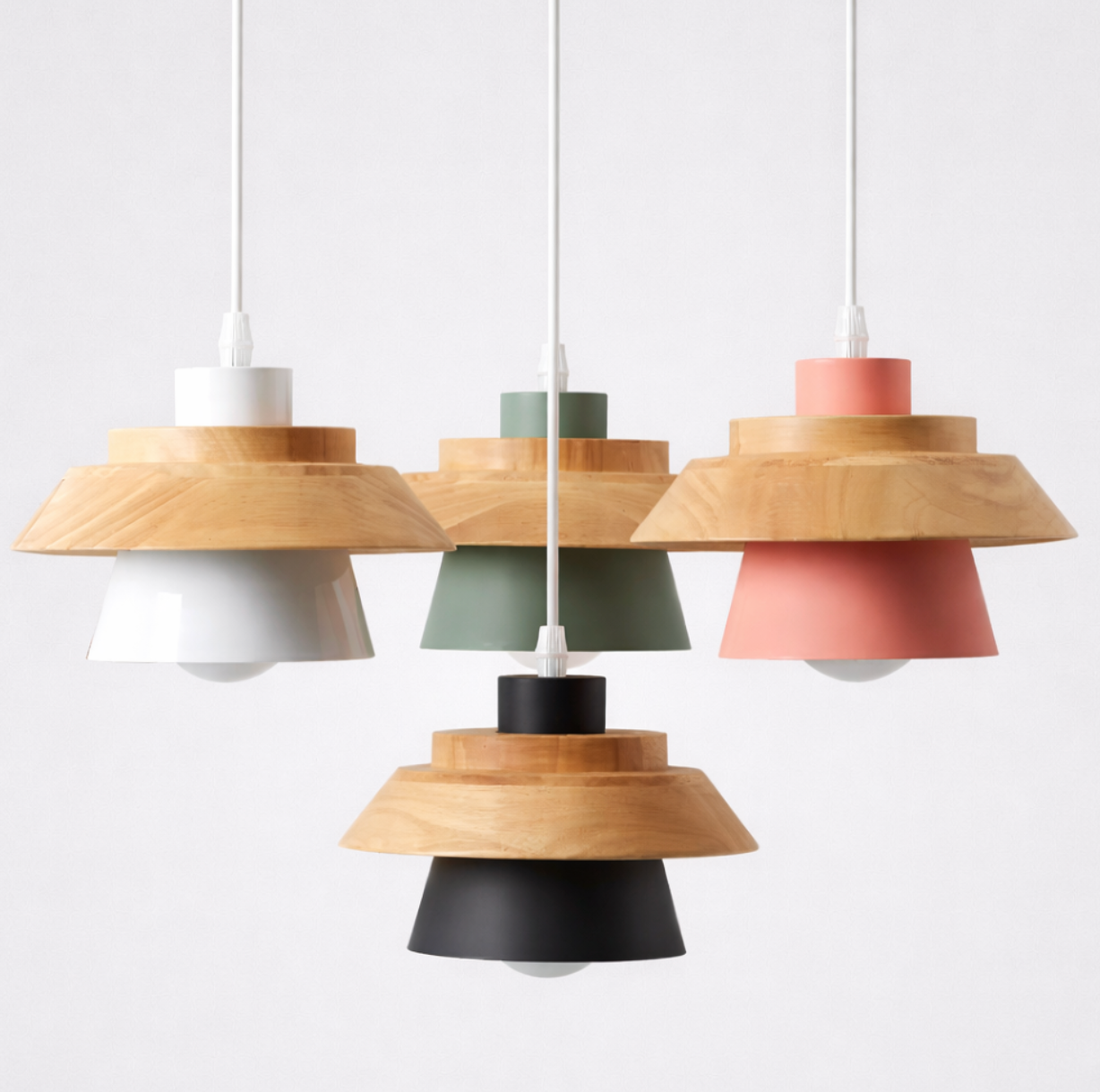 Modern Scandinavian Wooden & Metal Pendant Light - Otis