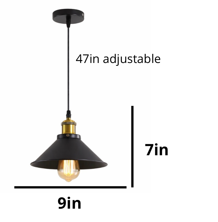 Charlie Industrial Black Metal Pendant Light