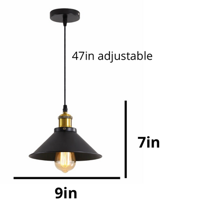 Charlie Industrial Black Metal Pendant Light