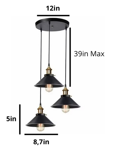 Charlie Industrial Black Metal Pendant Light