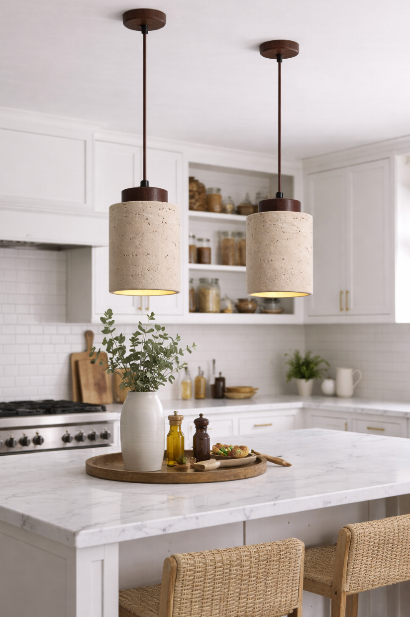 Contemporary Volcanic Stone Pendant Lamp – Finn
