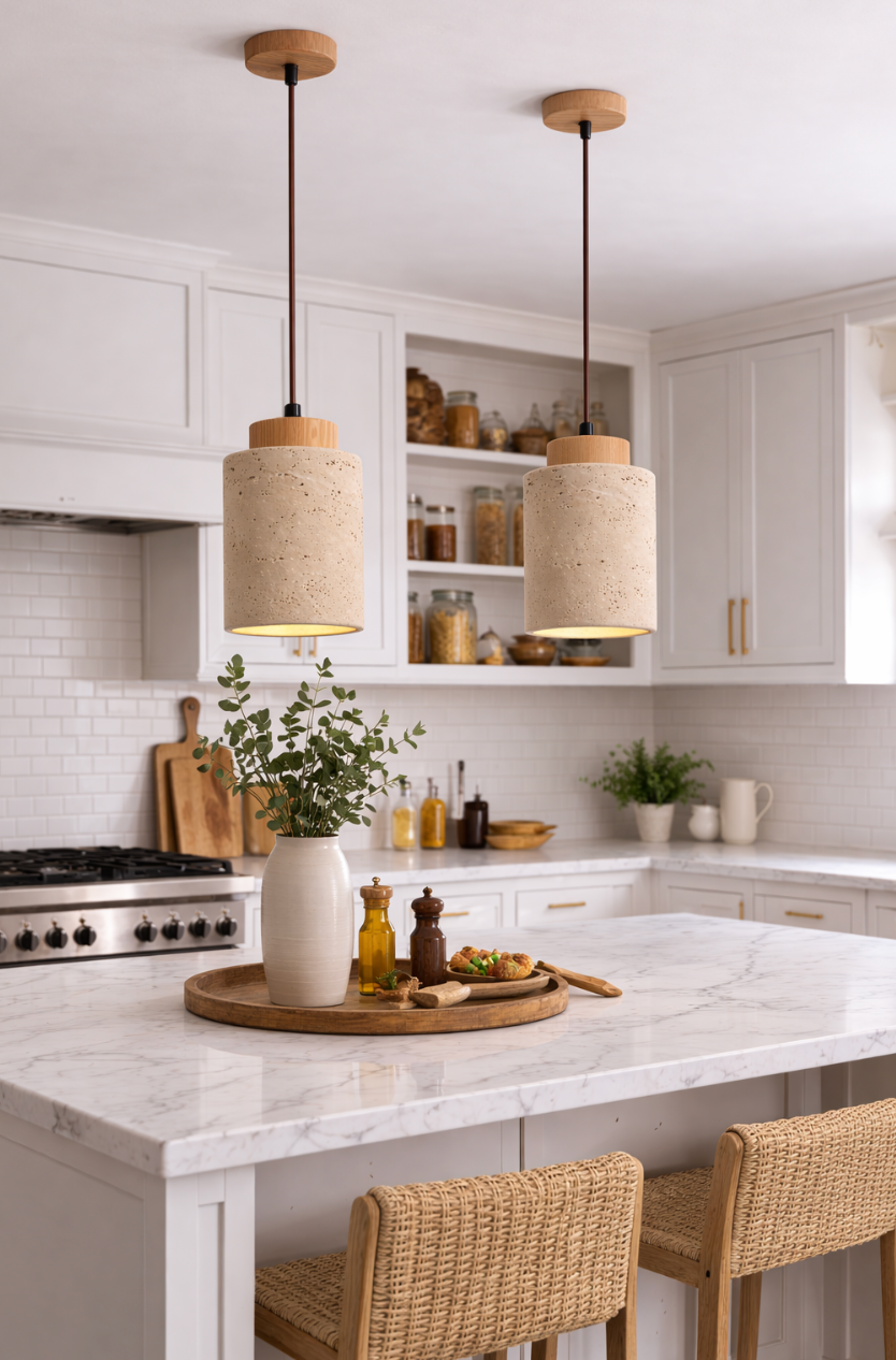 Contemporary Volcanic Stone Pendant Lamp – Finn