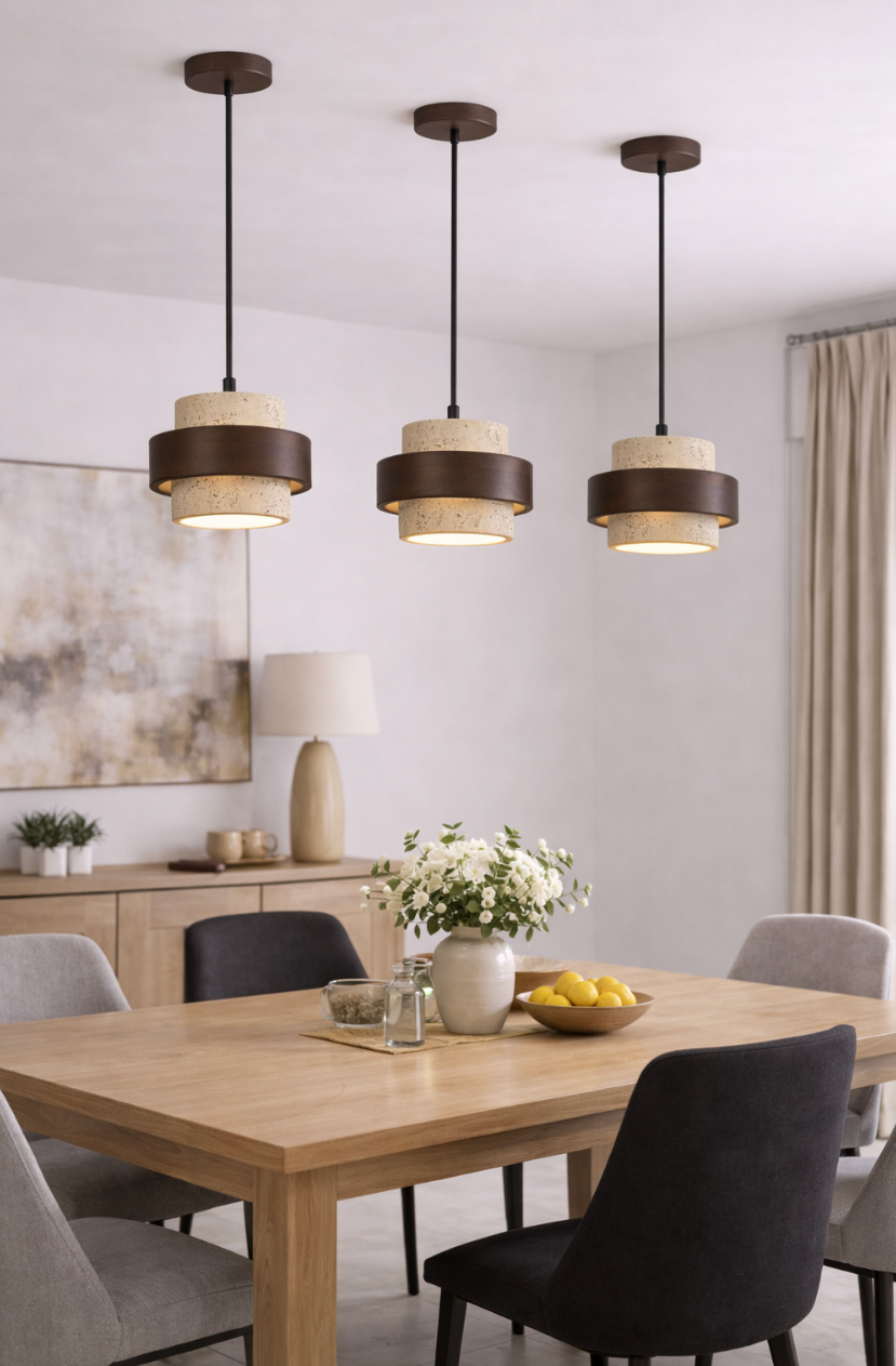 Contemporary Volcanic Stone Pendant Lamp – Milo
