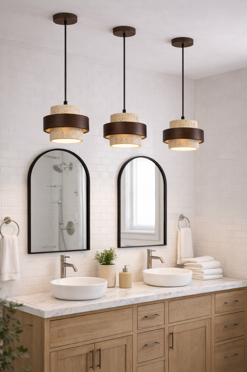 Contemporary Volcanic Stone Pendant Lamp – Milo