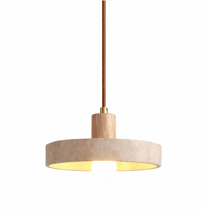 Archie Natural Travertine Stone Pendant Light