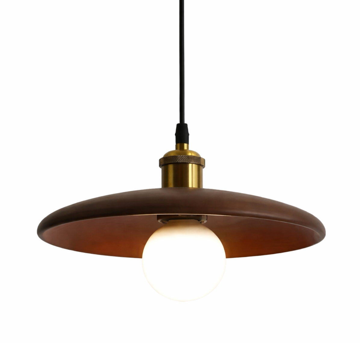 Luke Minimalist Metal Pendant Light with Brass Details