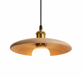Minimalist Wooden Pendant Light with Brass Accent – Luke