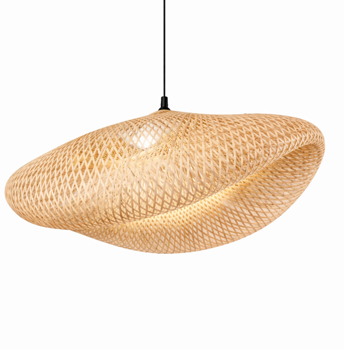 Natural Woven Rattan Sculptural Pendant Lamp – Oliver