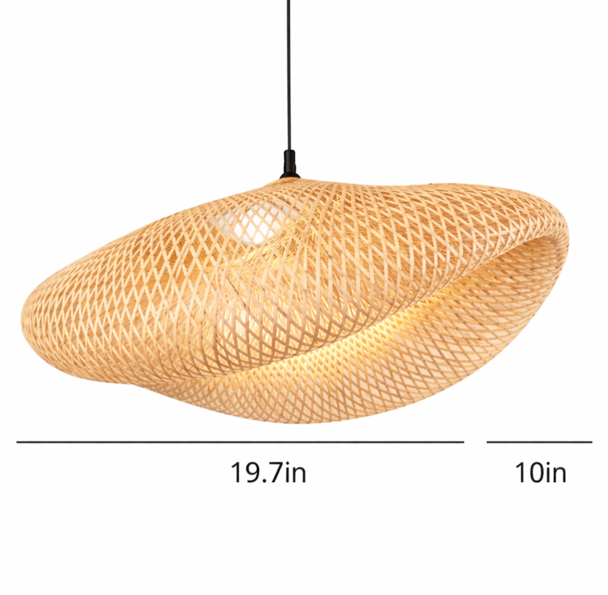 Natural Woven Rattan Sculptural Pendant Lamp – Oliver
