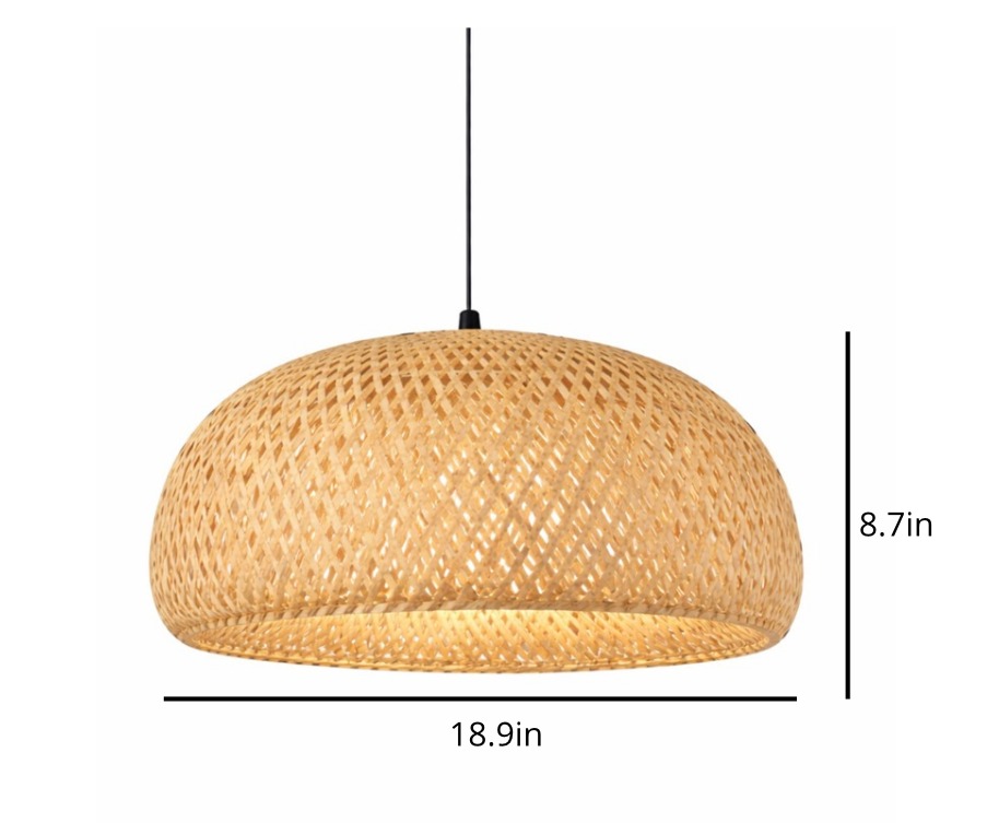 Natural Woven Rattan Sculptural Pendant Lamp – Oscar