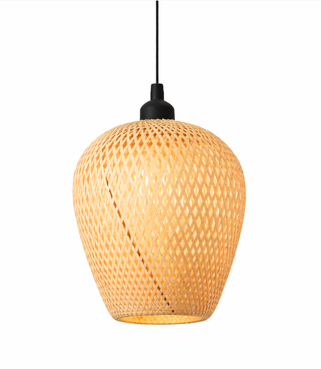Natural Woven Rattan Sculptural Pendant Lamp – Felix