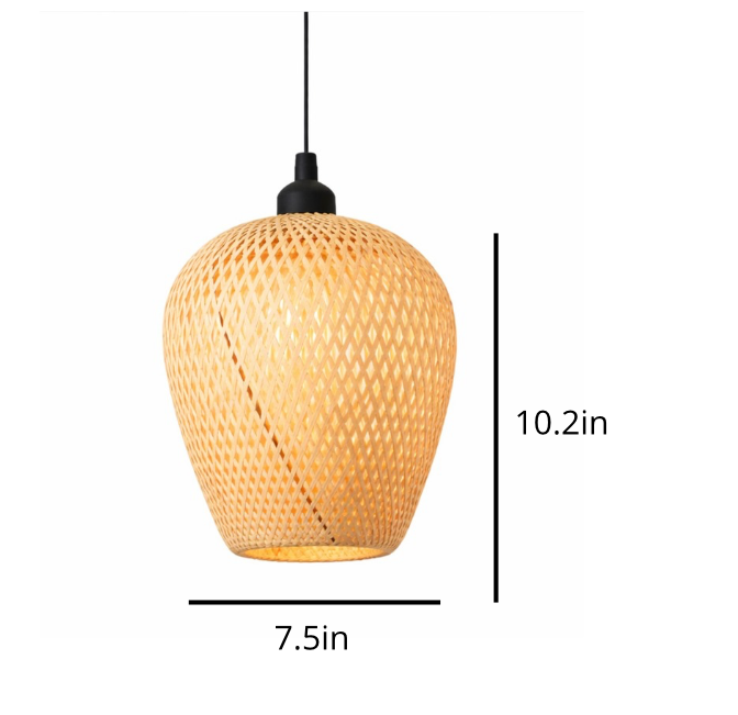 Natural Woven Rattan Sculptural Pendant Lamp – Felix