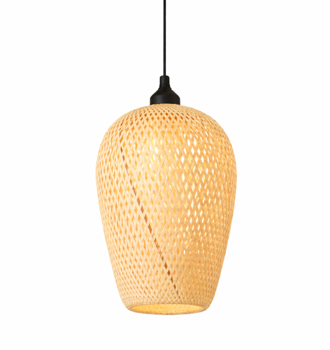 Natural Woven Rattan Sculptural Pendant Lamp – Felix