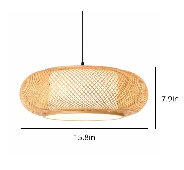 Natural Woven Rattan Sculptural Pendant Lamp – Leo