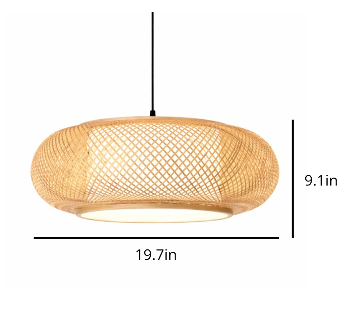 Natural Woven Rattan Sculptural Pendant Lamp – Leo