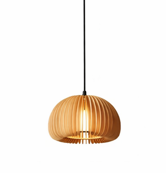 Jude Modern Scandinavian Wooden Slat Pendant Light