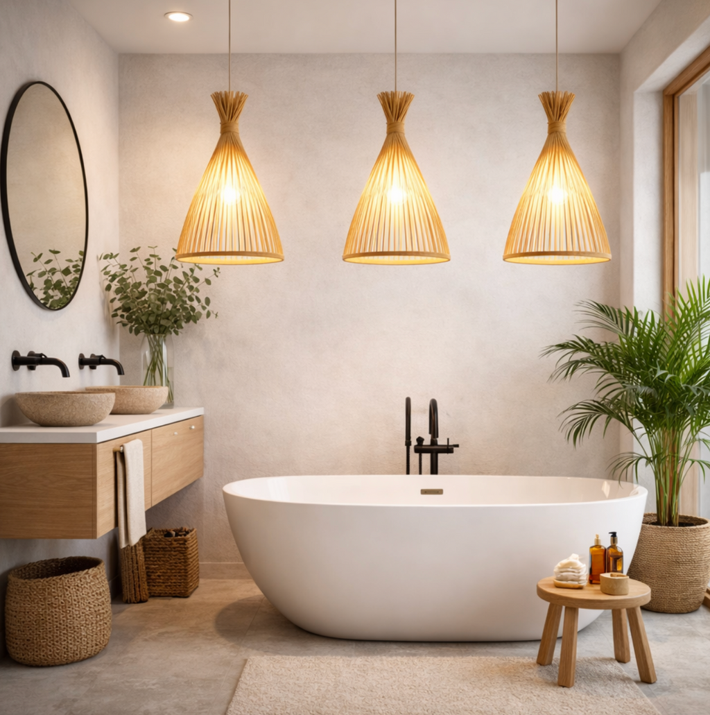 Handwoven Bamboo Cone Pendant Light – Rory
