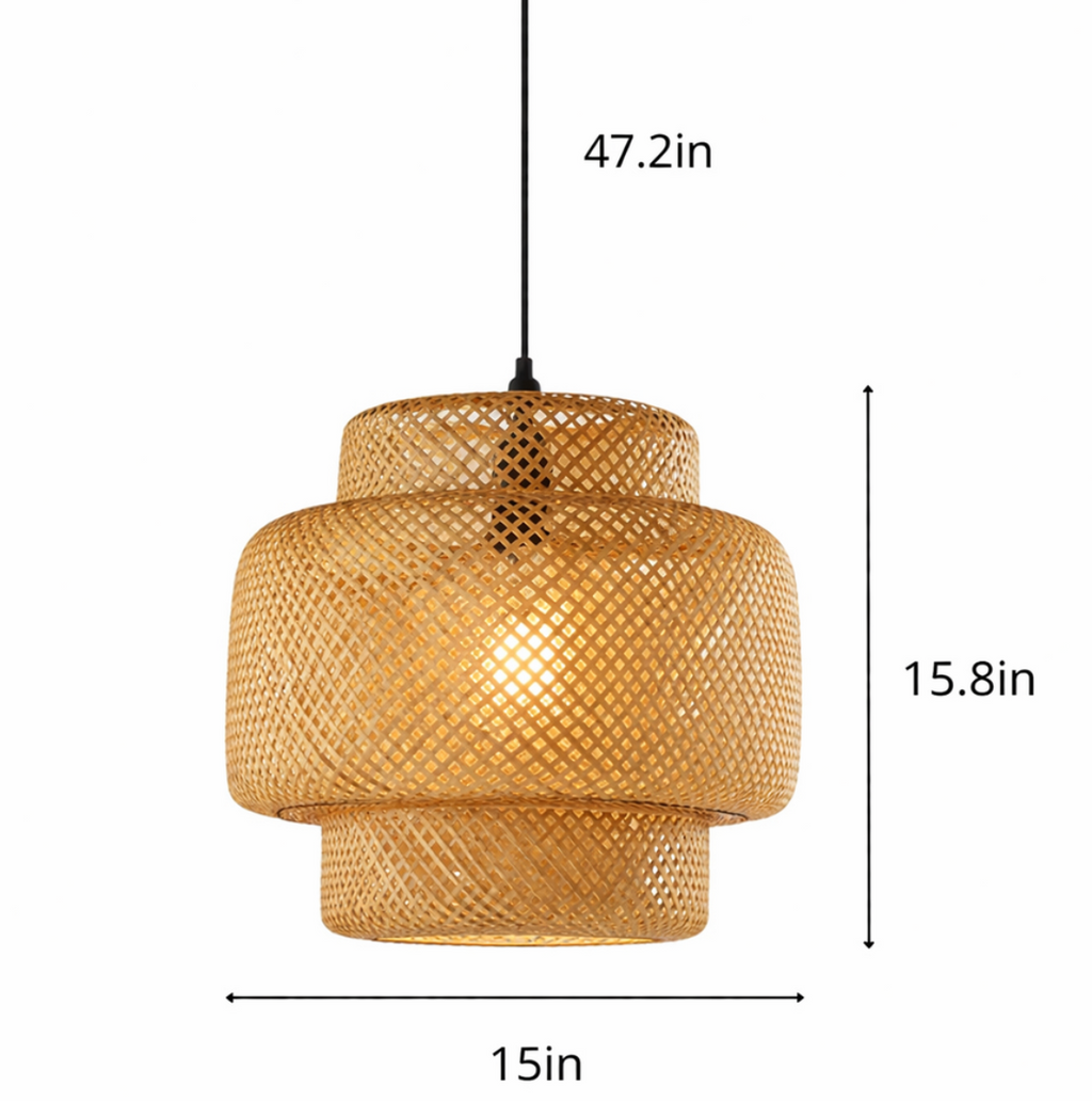 Natural Woven Rattan Sculptural Pendant Lamp – Harry