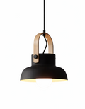 Modern Scandinavian Lantern Pendant Light with Wooden Handle – Logan