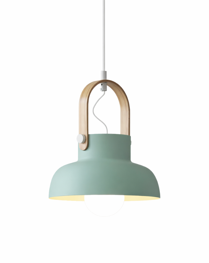 Modern Scandinavian Lantern Pendant Light with Wooden Handle – Logan