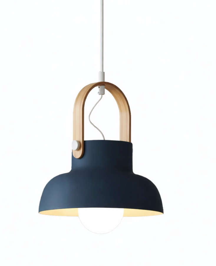 Modern Scandinavian Lantern Pendant Light with Wooden Handle – Logan
