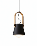 Modern Scandinavian Lantern Pendant Light with Wooden Handle – Rowan