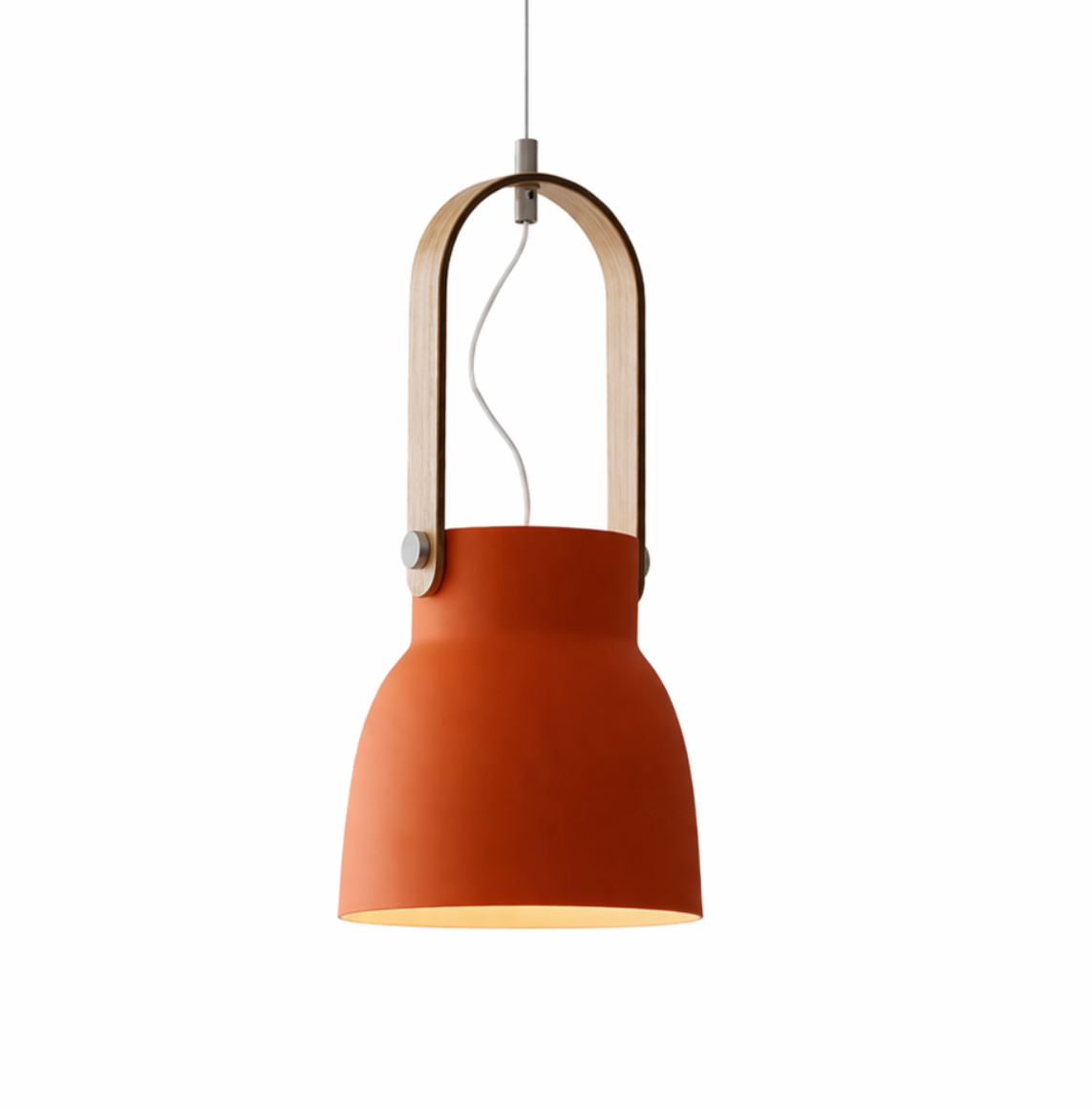 Modern Scandinavian Lantern Pendant Light with Wooden Handle – Connor
