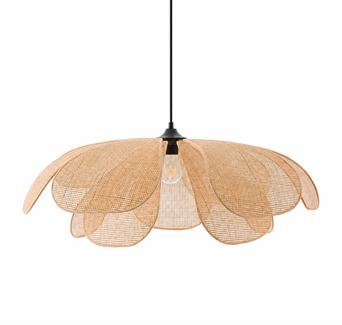 Willow Handcrafted Natural Rattan Flower Pendant Light