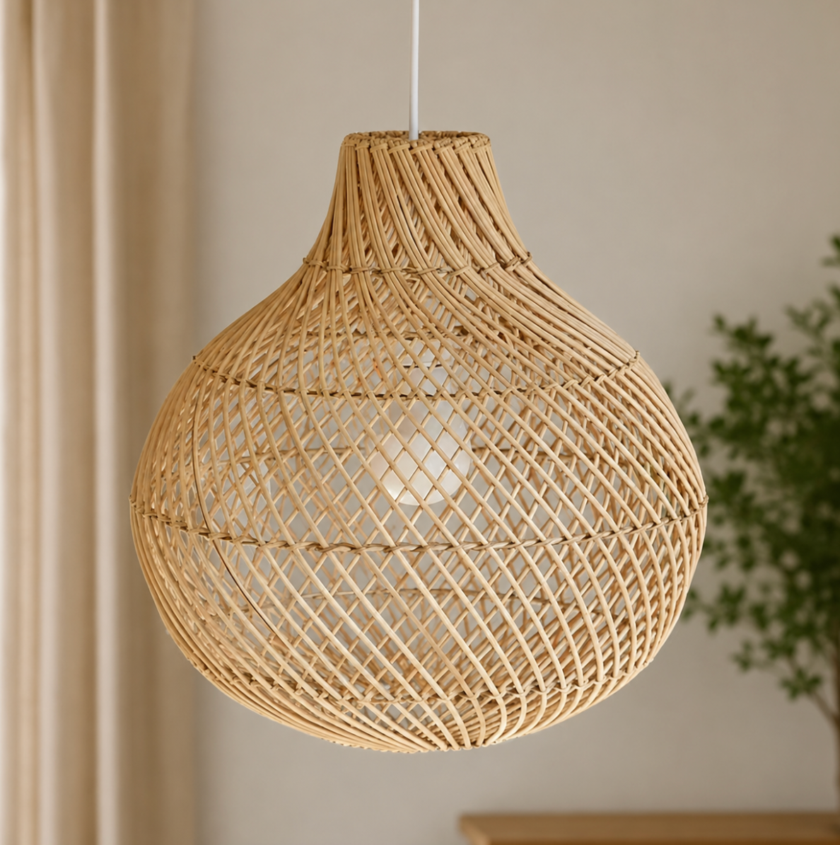 Jasper Handwoven Natural Rattan Pendant Light