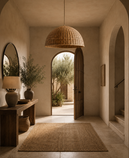 Henry Natural Rattan Dome Pendant Light
