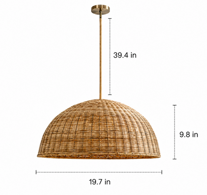 Henry Natural Rattan Dome Pendant Light